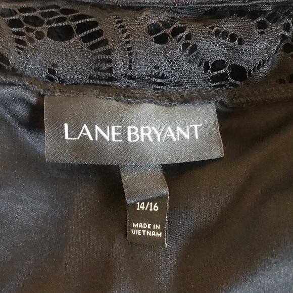 Lane Bryant Black Lace Dress Size 14/16 Stretch Flowy Witchy Boho Midi Length - Picture 7 of 7